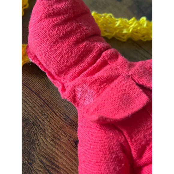 Vintage 3 in 1 Rag Doll Granny  Red-Riding Hood & Wolf Quilted Fabric Lace Doll - Picture 13 of 16